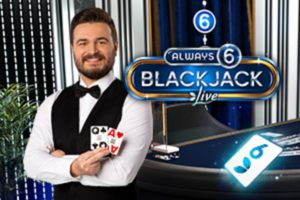 Always 6 Blackjack live dealer game featuring classic Blackjack gameplay, real-time dealer, playing cards, and interactive casino table.