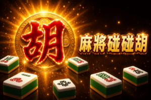 麻將碰碰胡遊戲封面，麻將主題 Slot 遊戲，特色包含胡牌玩法、Wild 百搭符號與免費遊戲。